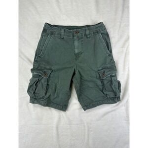 American Eagle Cargo Shorts Mens 28 Olive Green Flex Classic Utility Cotton